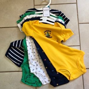 💥5/$20💥 5️⃣ 24mo onsies nautical themed 🦀 🐠 ⛵️